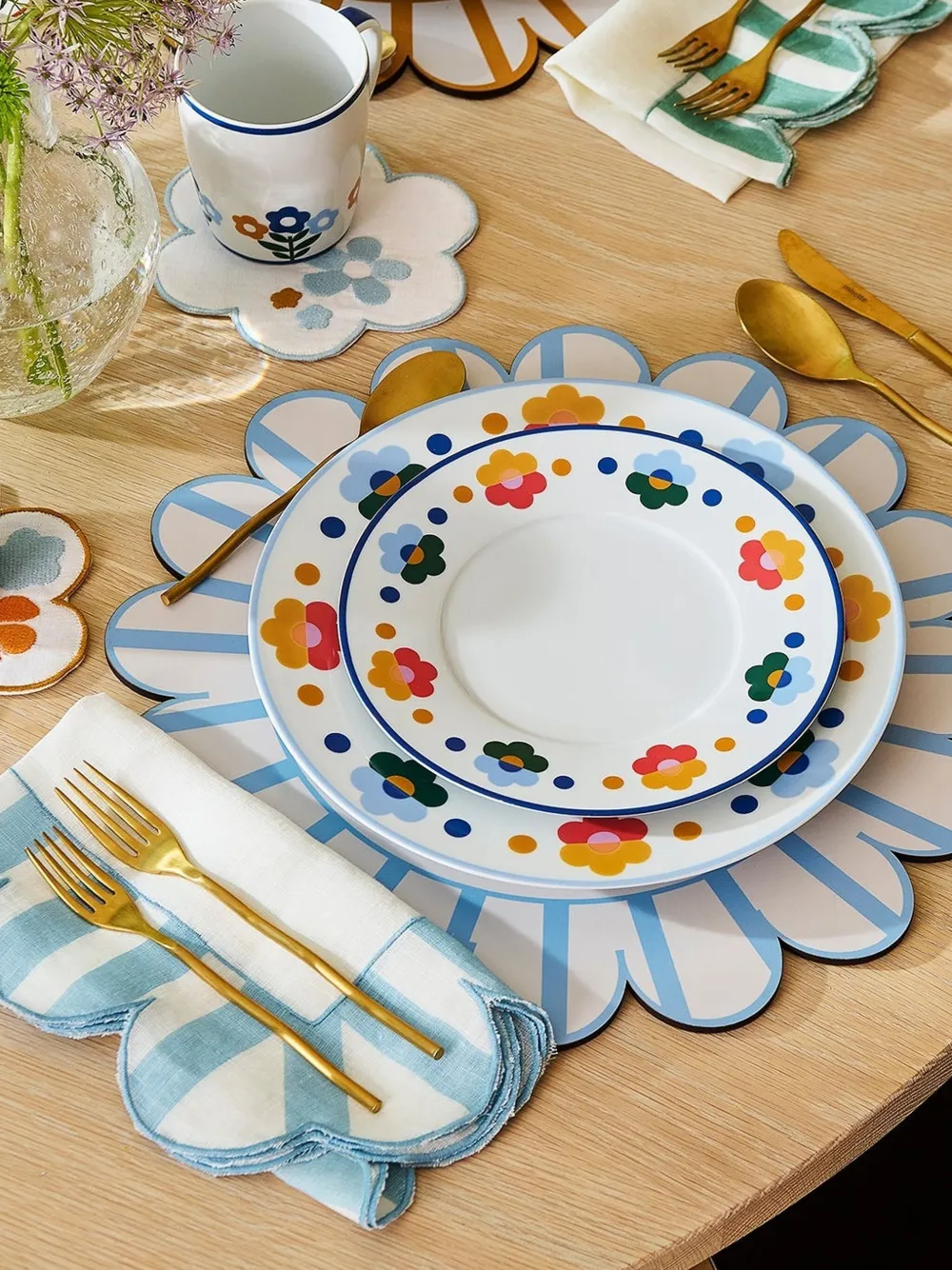 Misette Dinner Plates Set Of 4 Floral In White