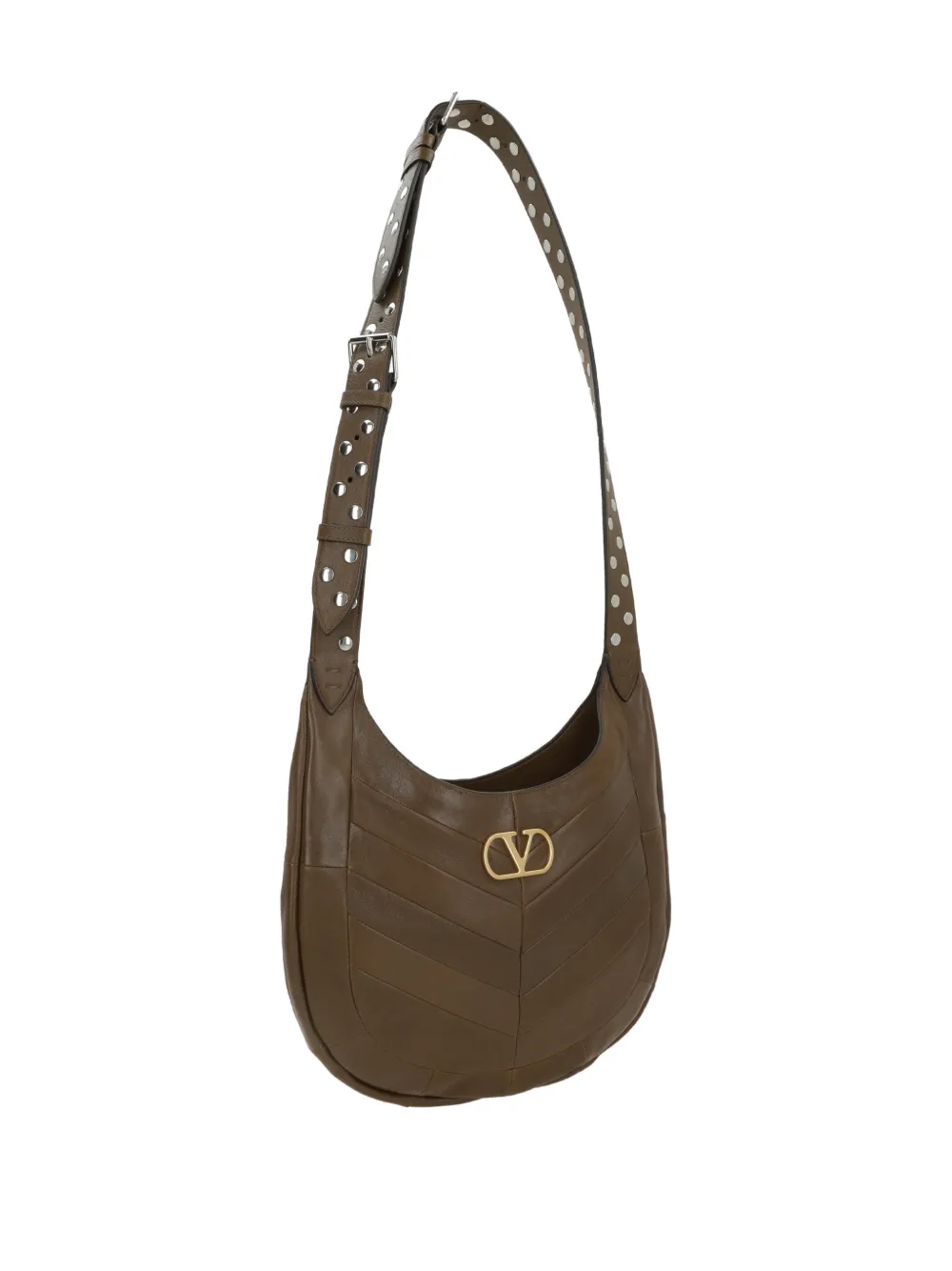 Valentino Small Logo-plaque Shoulder Bag In Pink