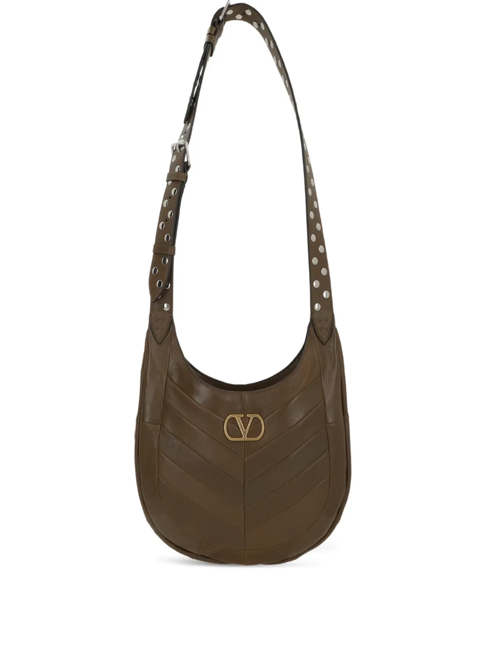 Valentino Garavani small logo-plaque shoulder bag - Verde