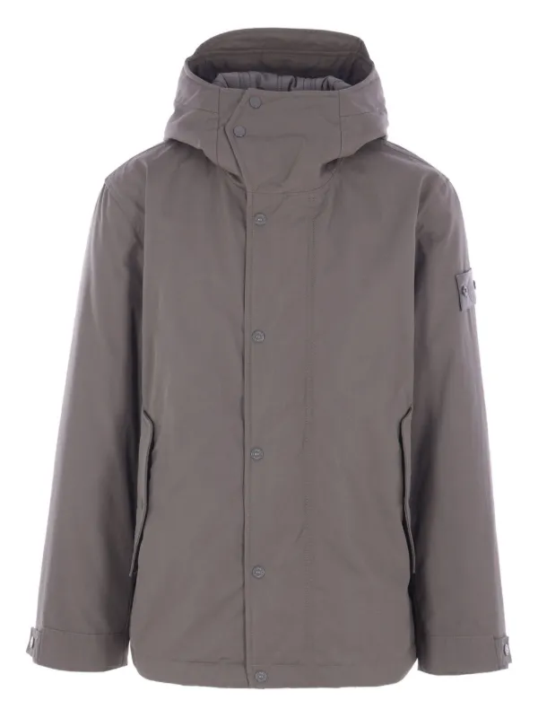 STONE  フード付きグレージャケット Stone Island フーデッド ジャケット | グレー | FARFETCH JP