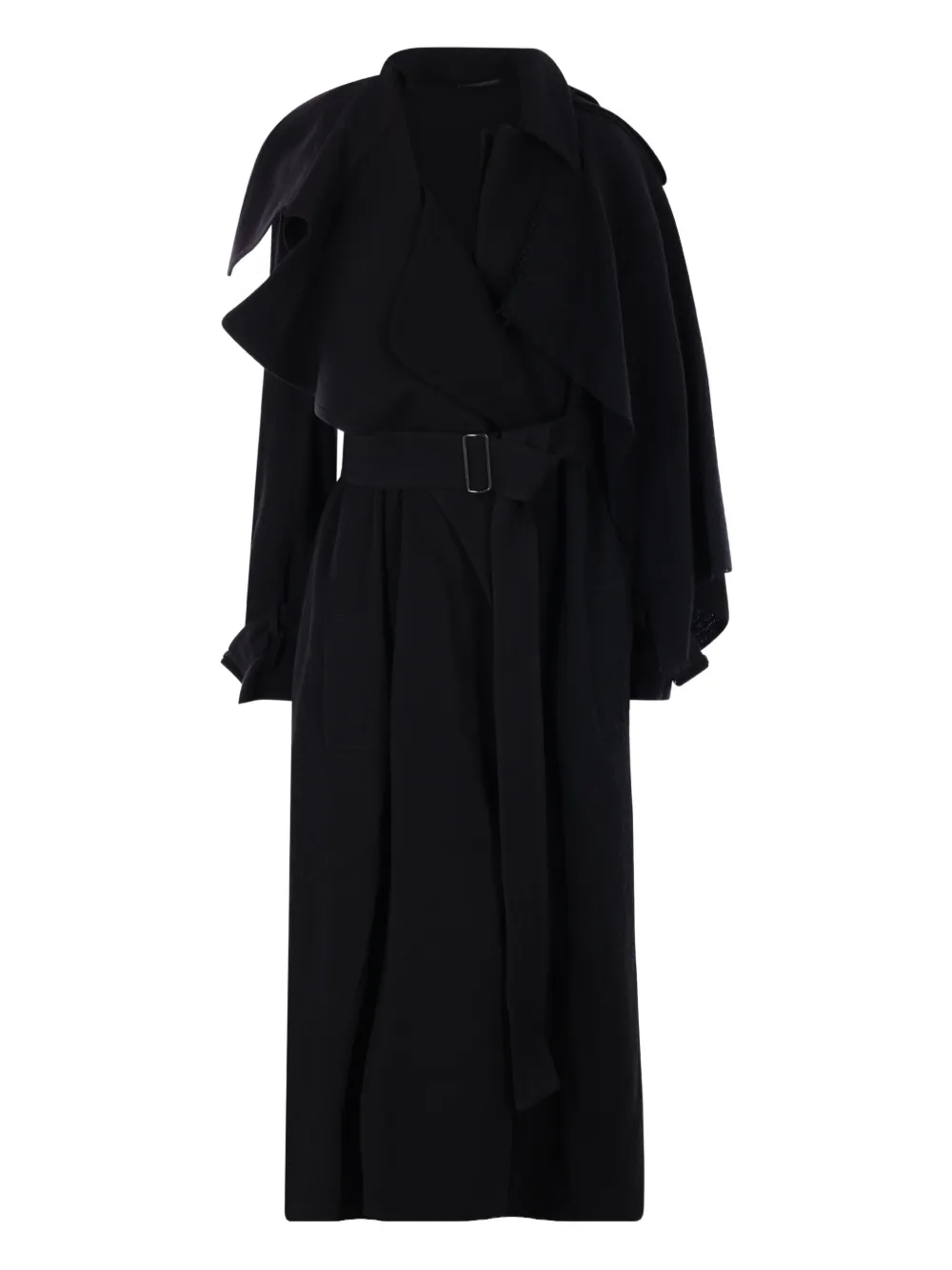 Yohji Yamamoto abrigo con cinturón | negro | Image 1