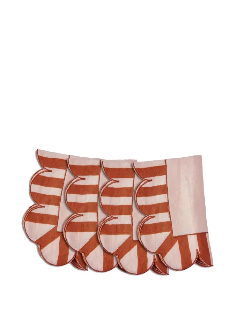 Misette scalloped-edge striped napkins (set of four)