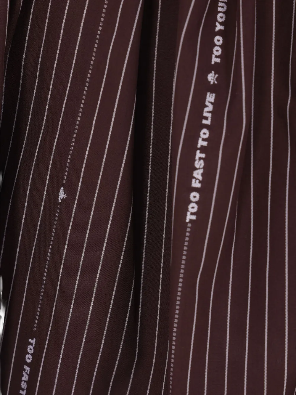 Vivienne Westwood Pinstripe Off-shoulder Mini Dress In Burgundy