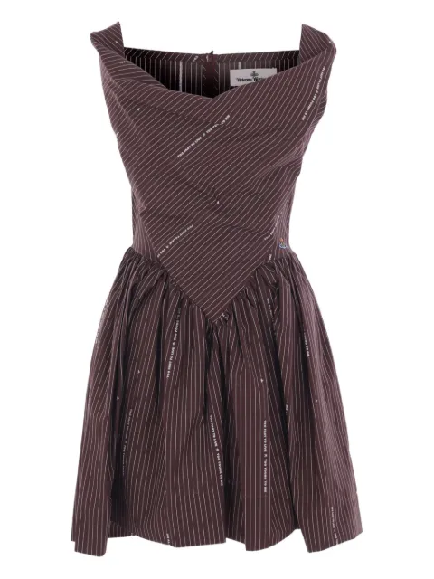 Vivienne Westwood pinstripe off-shoulder mini dress