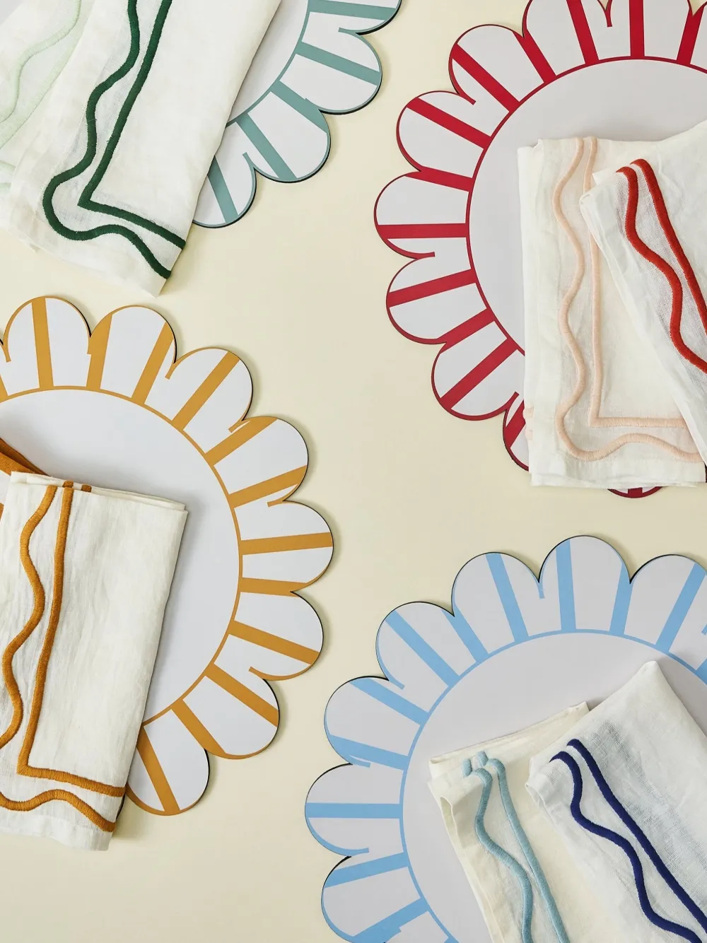 Misette embroidered linen napkins (set of four) | Tableware | Image 2