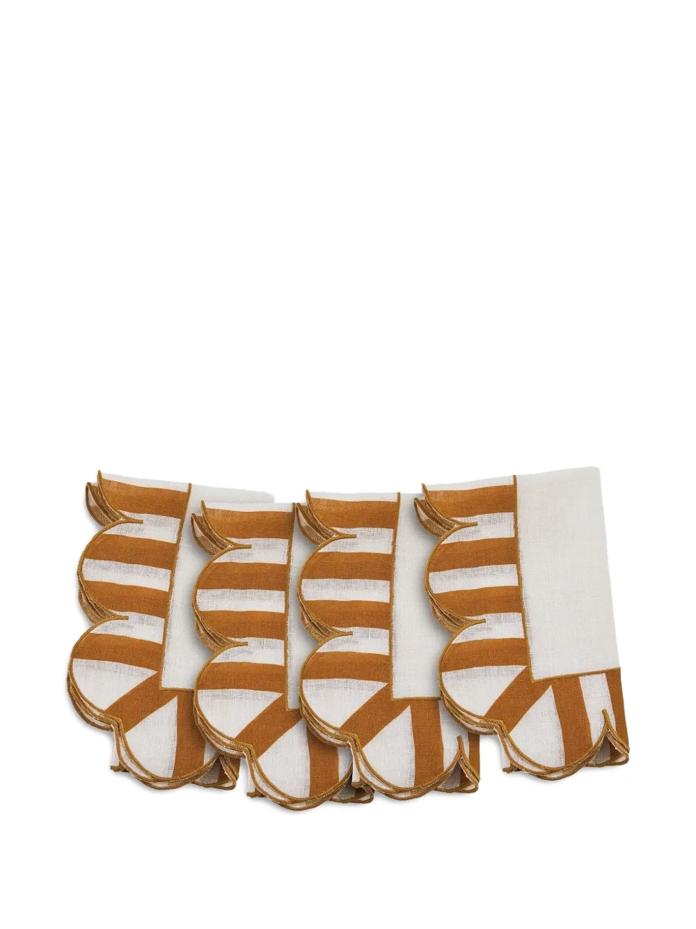Misette scalloped stripe linen napkins (set of four) | Table Linens | Image 2