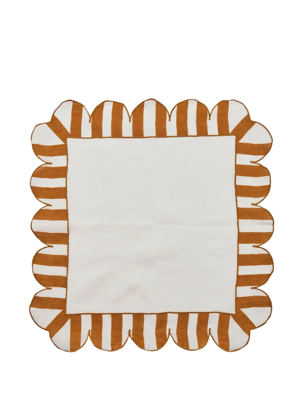 Misette scalloped stripe linen napkins (set of four) | Neutrals | Image 1