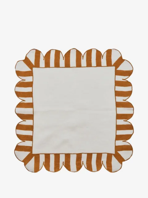 Misette scalloped stripe linen napkins (set of four)