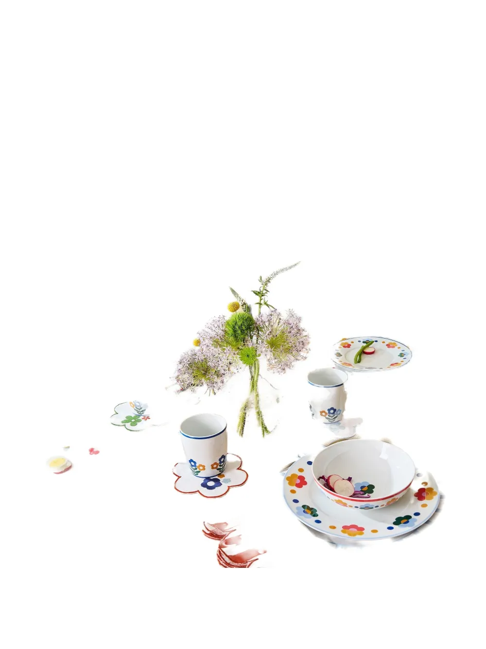 Misette scalloped stripe placemats (set of four) | Table Linens | Image 2