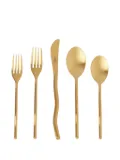 Misette Squiggle matte cutlery (set of five) - Gold