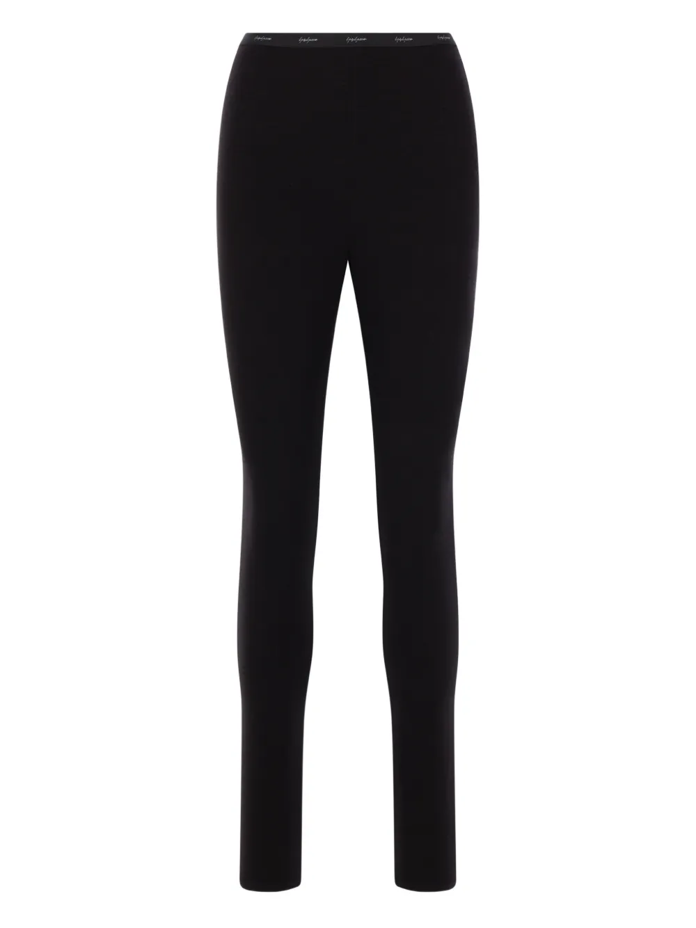 Yohji Yamamoto Logo-waistband Leggings In Black