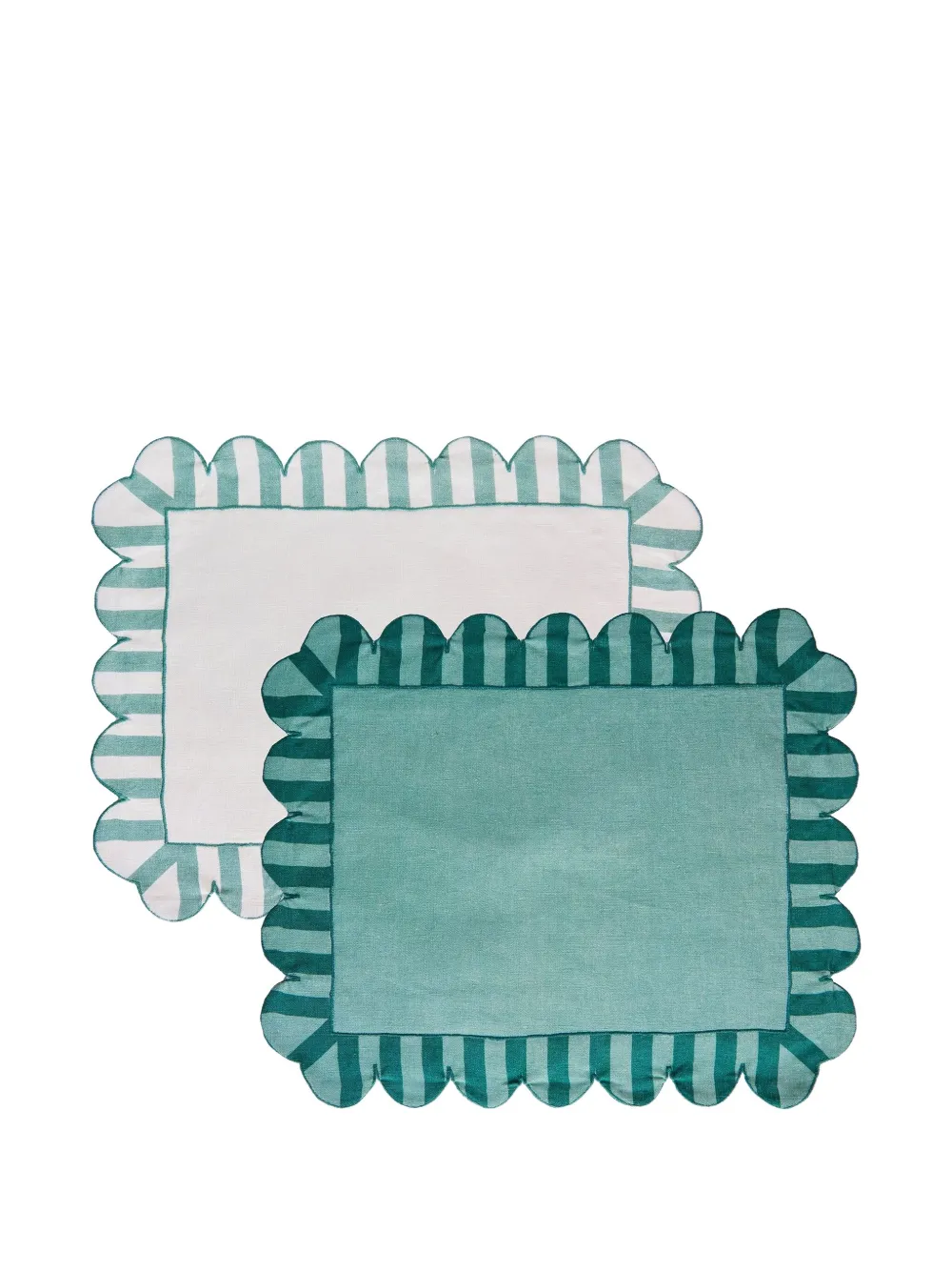 Misette scalloped stripe linen napkins (set of four) | Blue | Image 1