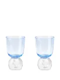 Misette bubble-base glass tumbler (set of two) - Blue