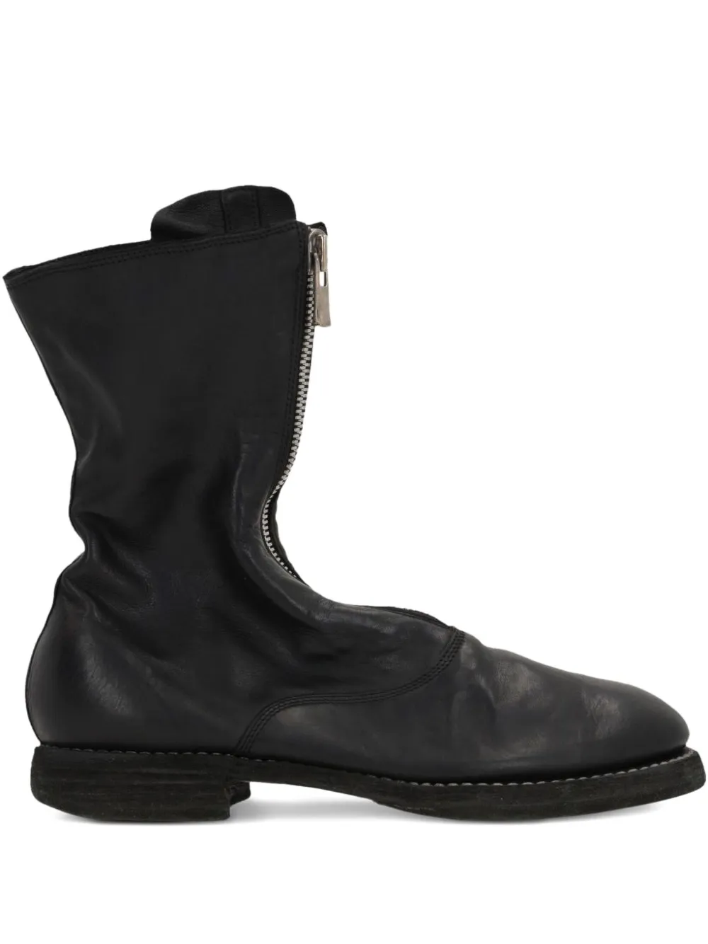 Guidi zip-front round-toe boots Black