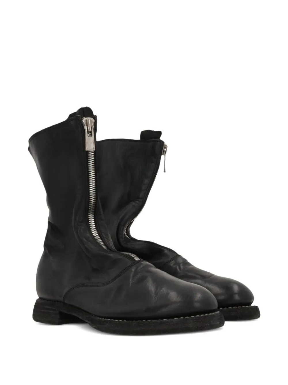 Guidi zip-front round-toe boots Black