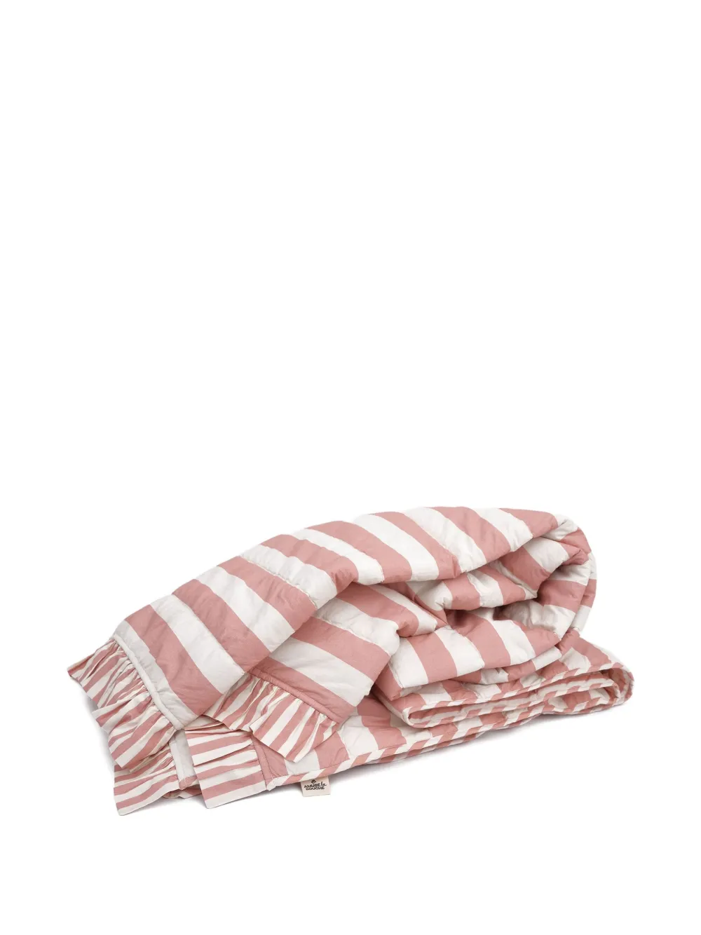 Amuse La Bouche Striped Ruffled Quilt In Pink