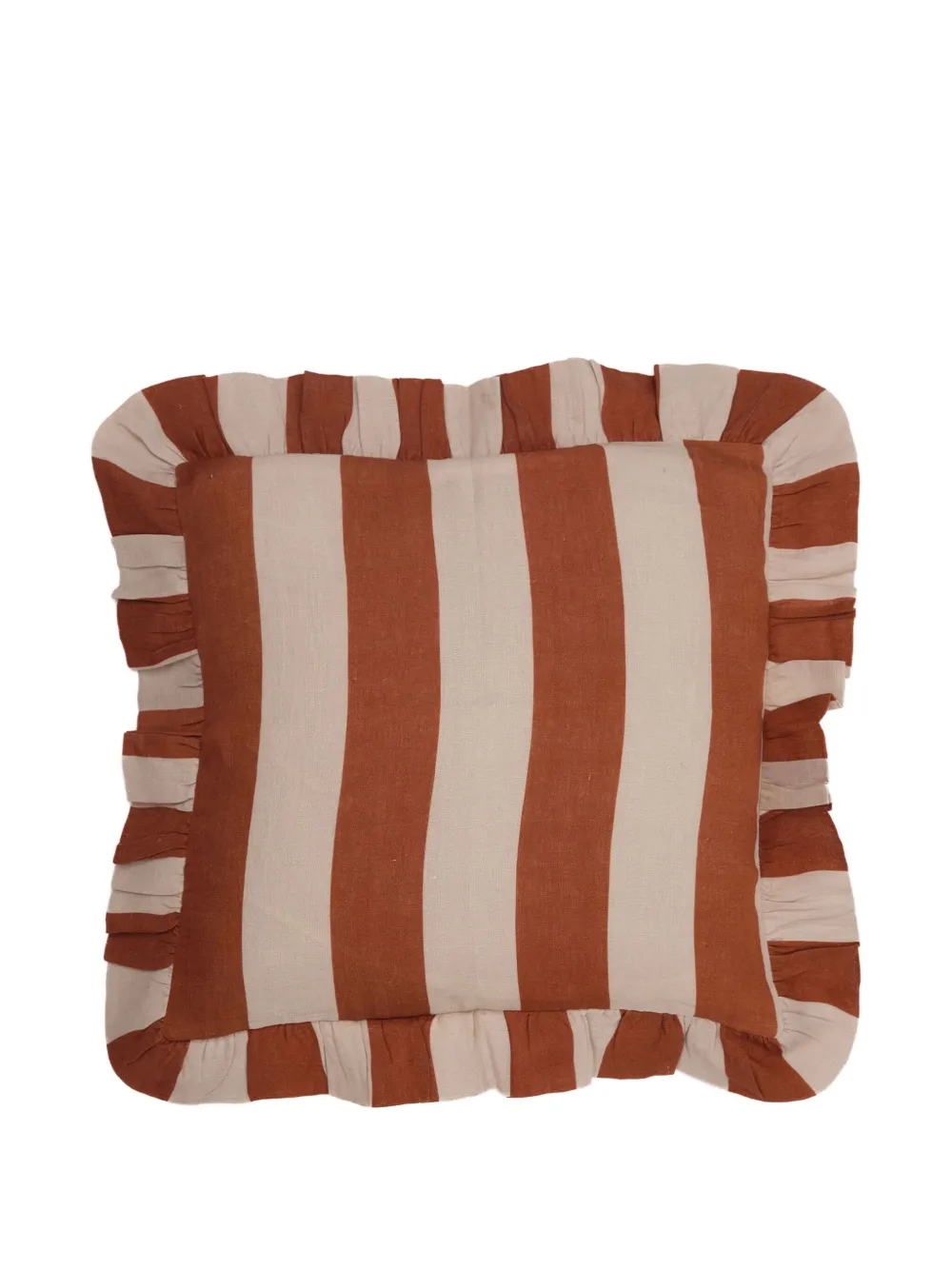 Amuse La Bouche Wide-stripe Linen Cushion Cover (45x45cm) In Brown
