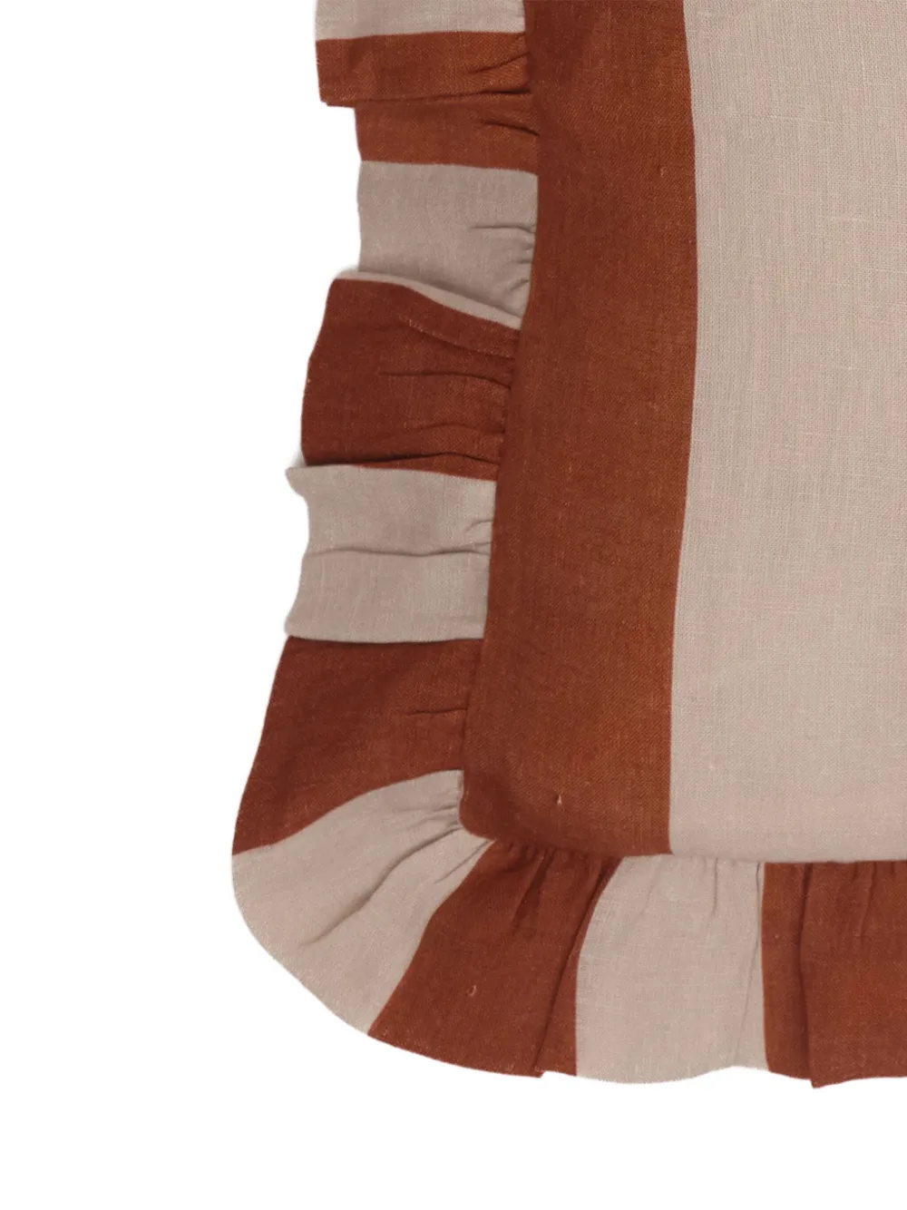 Amuse La Bouche Wide-stripe Linen Cushion Cover (45x45cm) In Brown