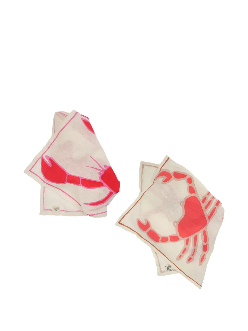 Amuse La Bouche Twee Lobster linnen theedoeken - Beige