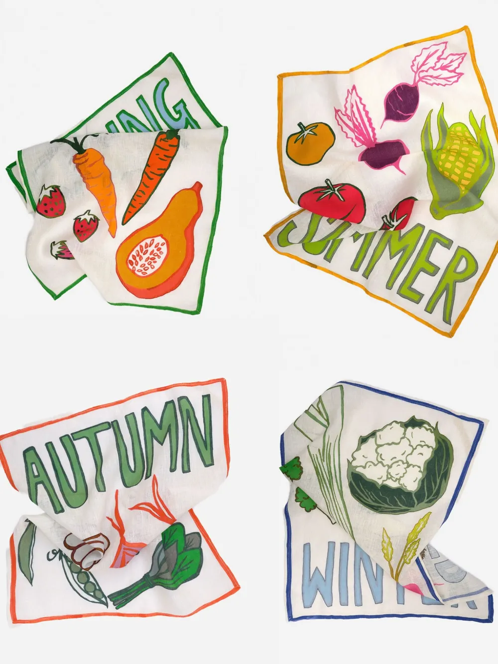 Amuse La Bouche seasonal-vegetable tea towels (set of four) | Table Linens | Image 2