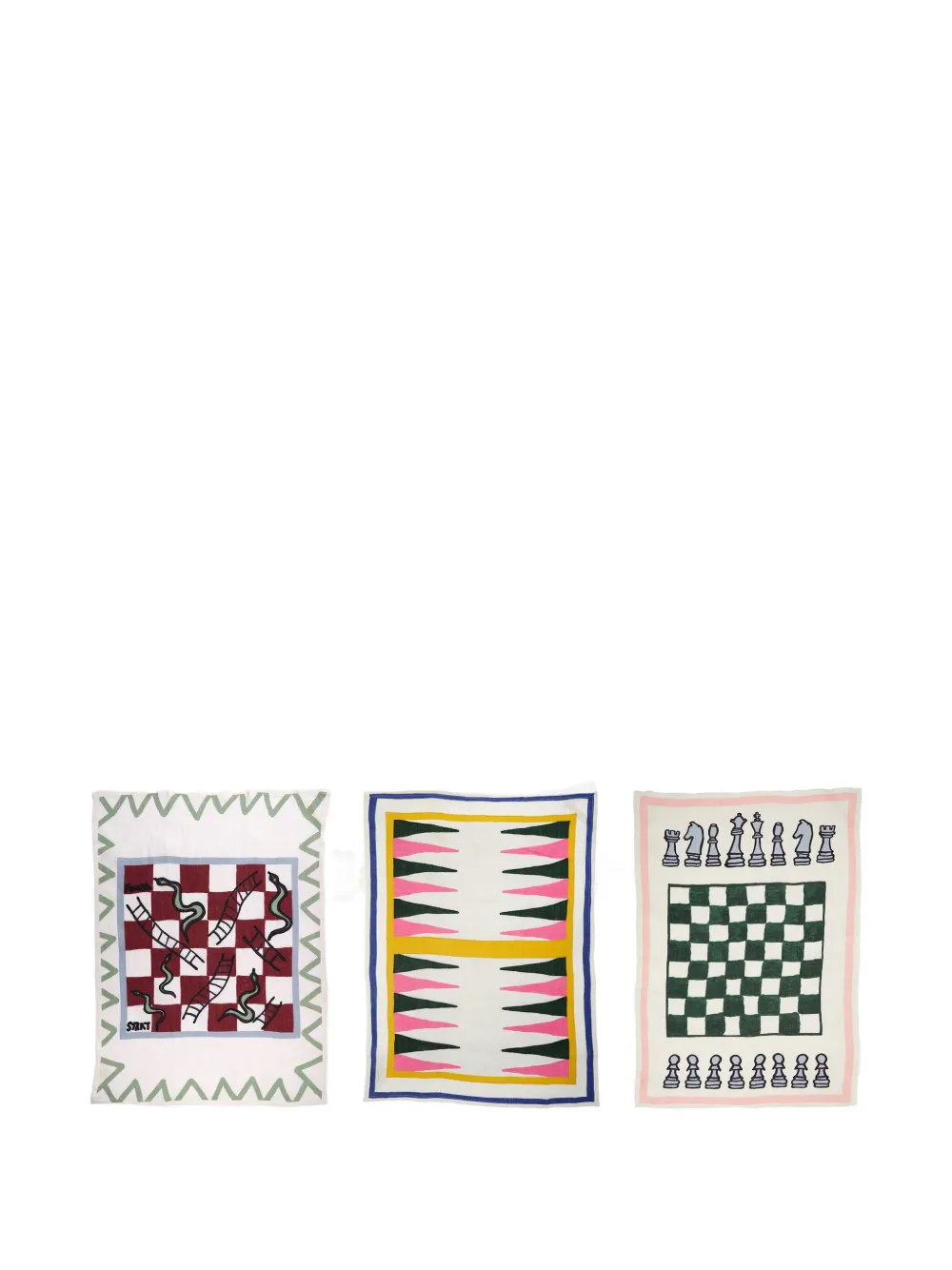 Amuse La Bouche game-print linen tea towels (set of three) | Table Linens | Image 2