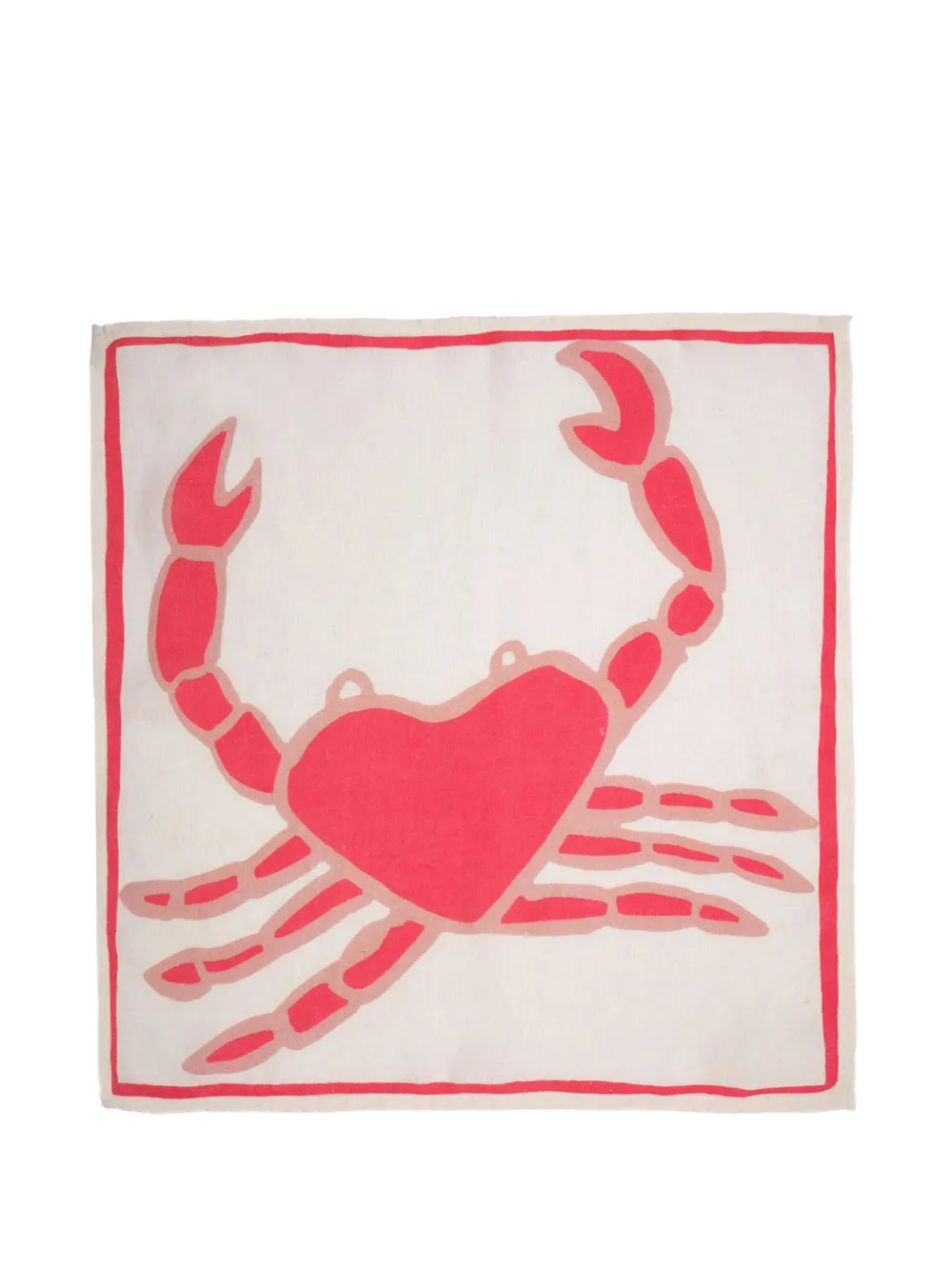  Amuse La Bouche Crab Linen Napkins (set Of Two) - Neutrals 