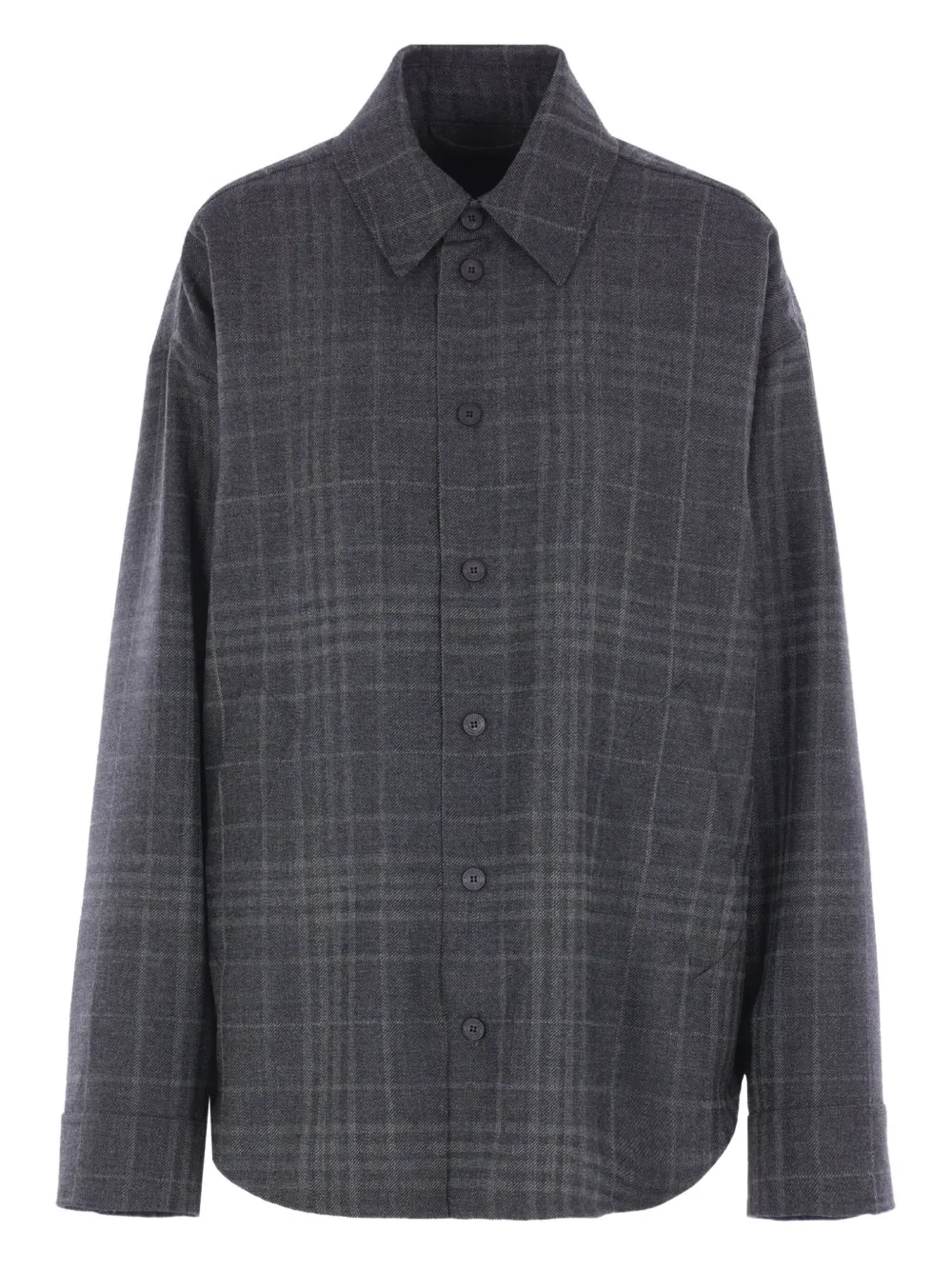 Balenciaga checked wool shirt | Grey | Image 1