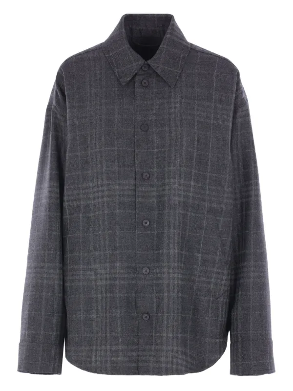 【BALENCIAGA】 チェックシャツ　※クリーニング済み Balenciaga チェック シャツ | グレー | FARFETCH JP