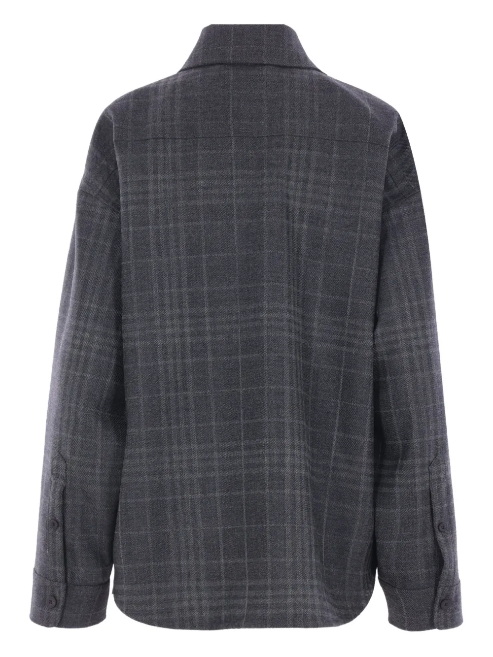Balenciaga Geruit wollen blouse - Grijs