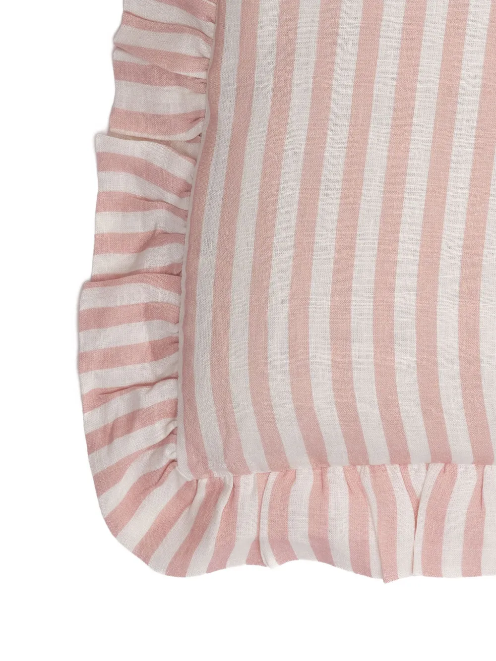 Amuse La Bouche Striped Ruffled Cushion Cover (45x45cm) In Pink