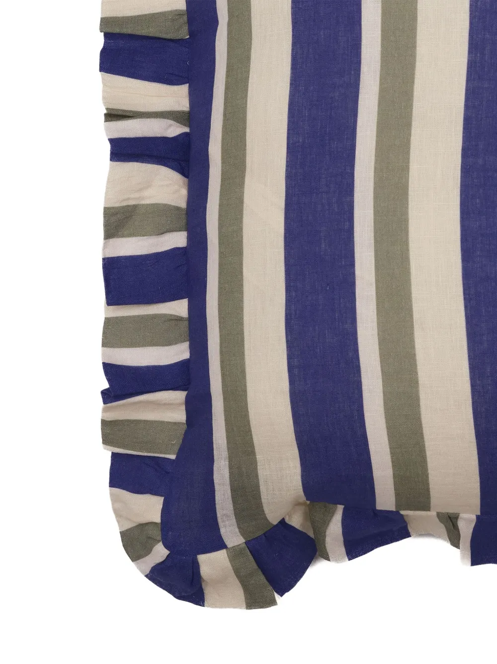 Amuse La Bouche Striped Ruffled Cushion Cover In Blue