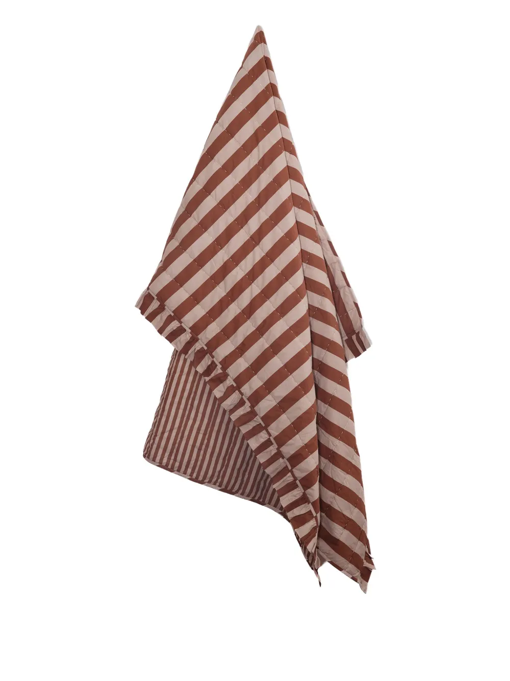 Amuse La Bouche Striped Cotton Quilt In Brown