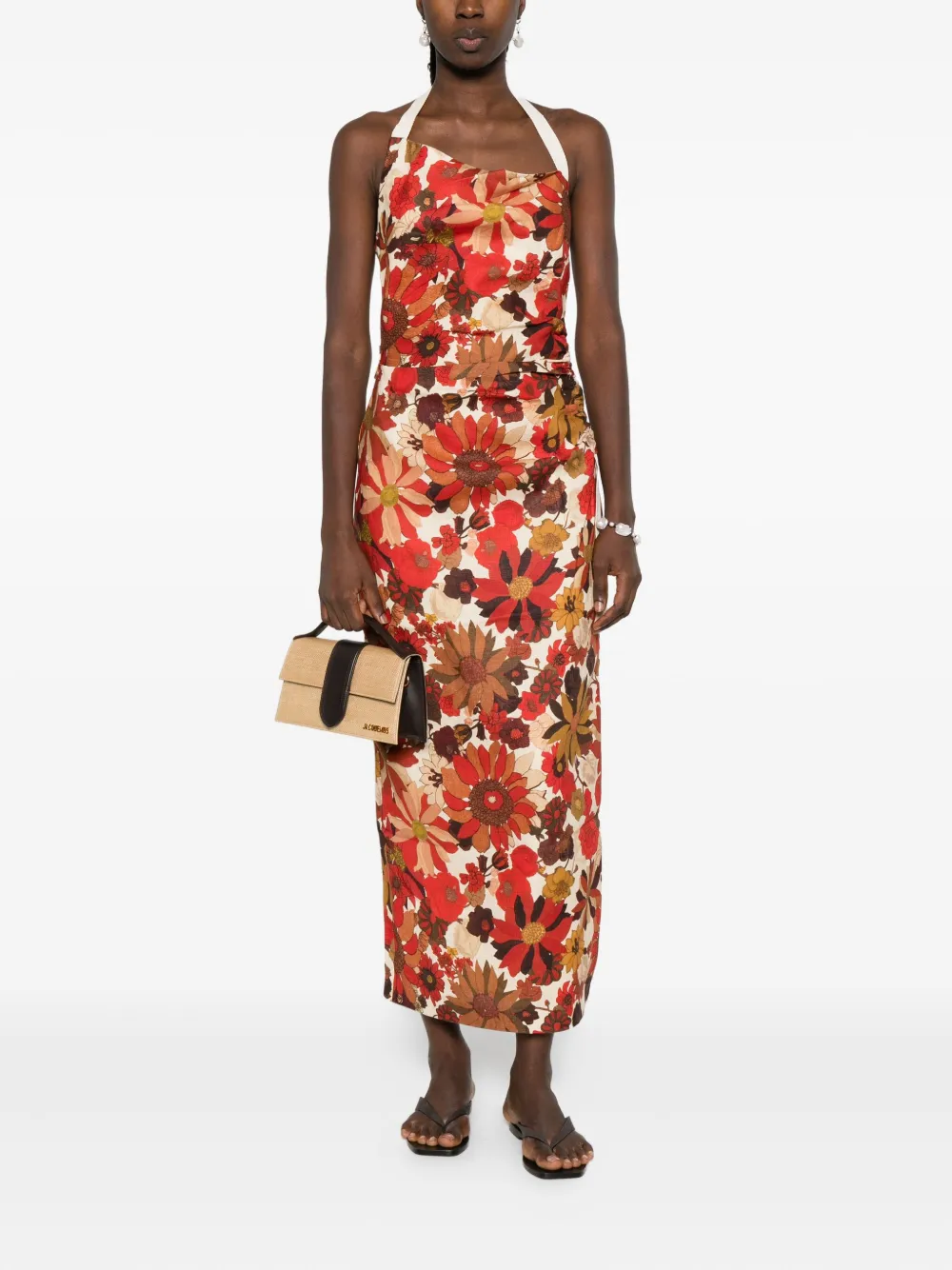 SIR. Castella jurk met bloemenprint - Rood