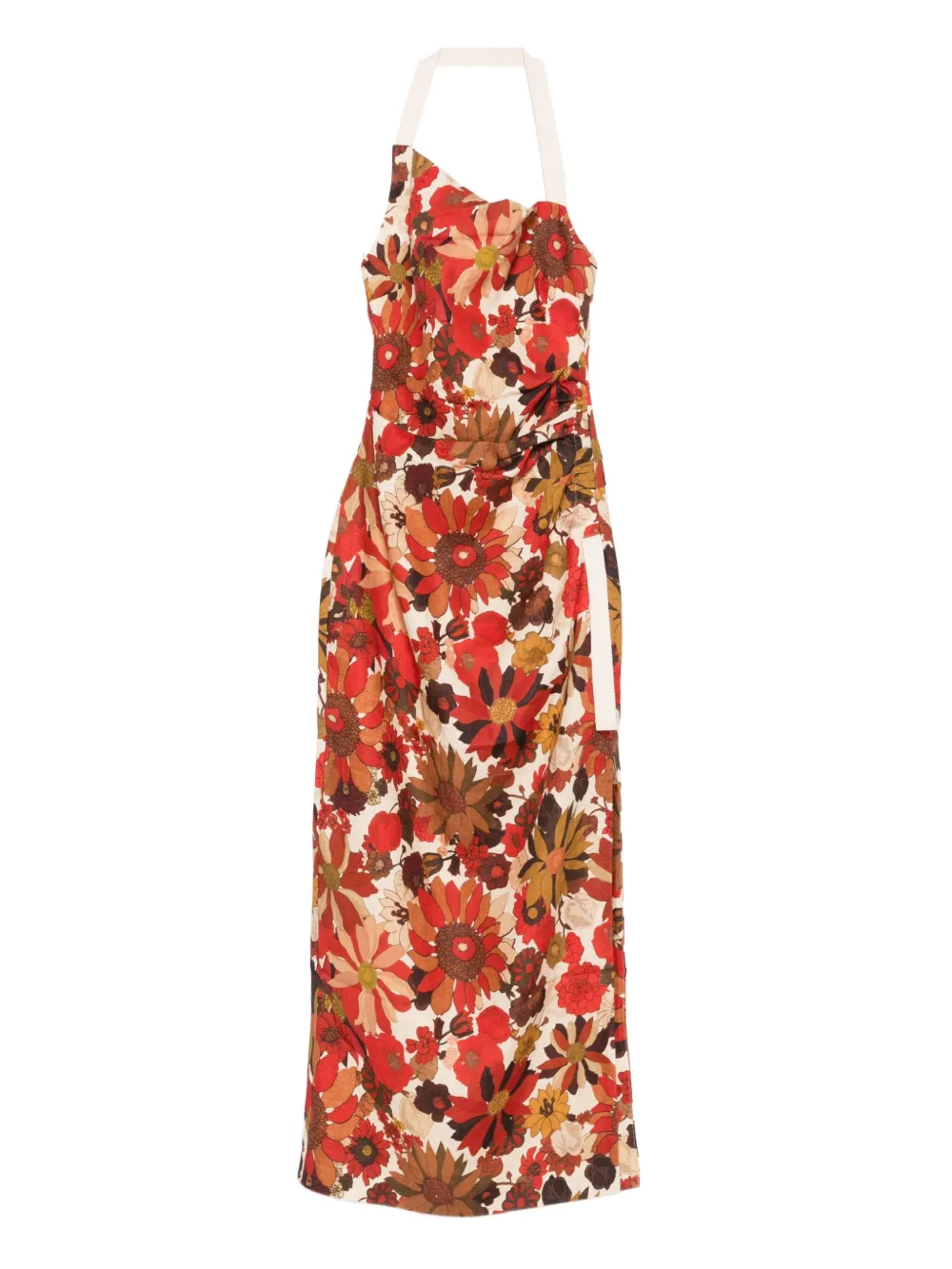 SIR. Castella jurk met bloemenprint Rood