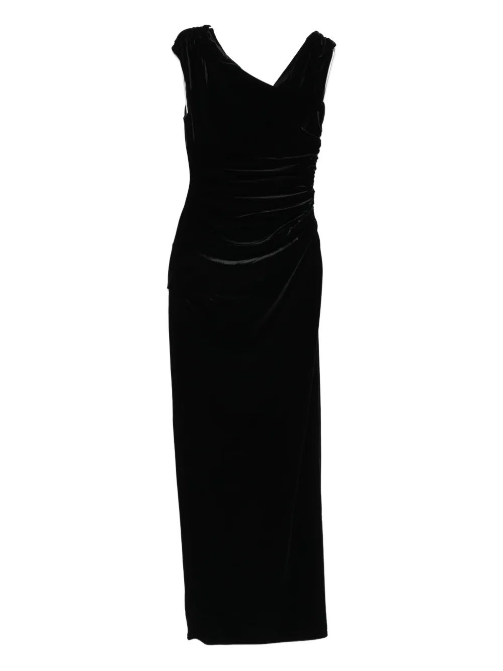 SIR. Ettore draped velvet dress - Nero