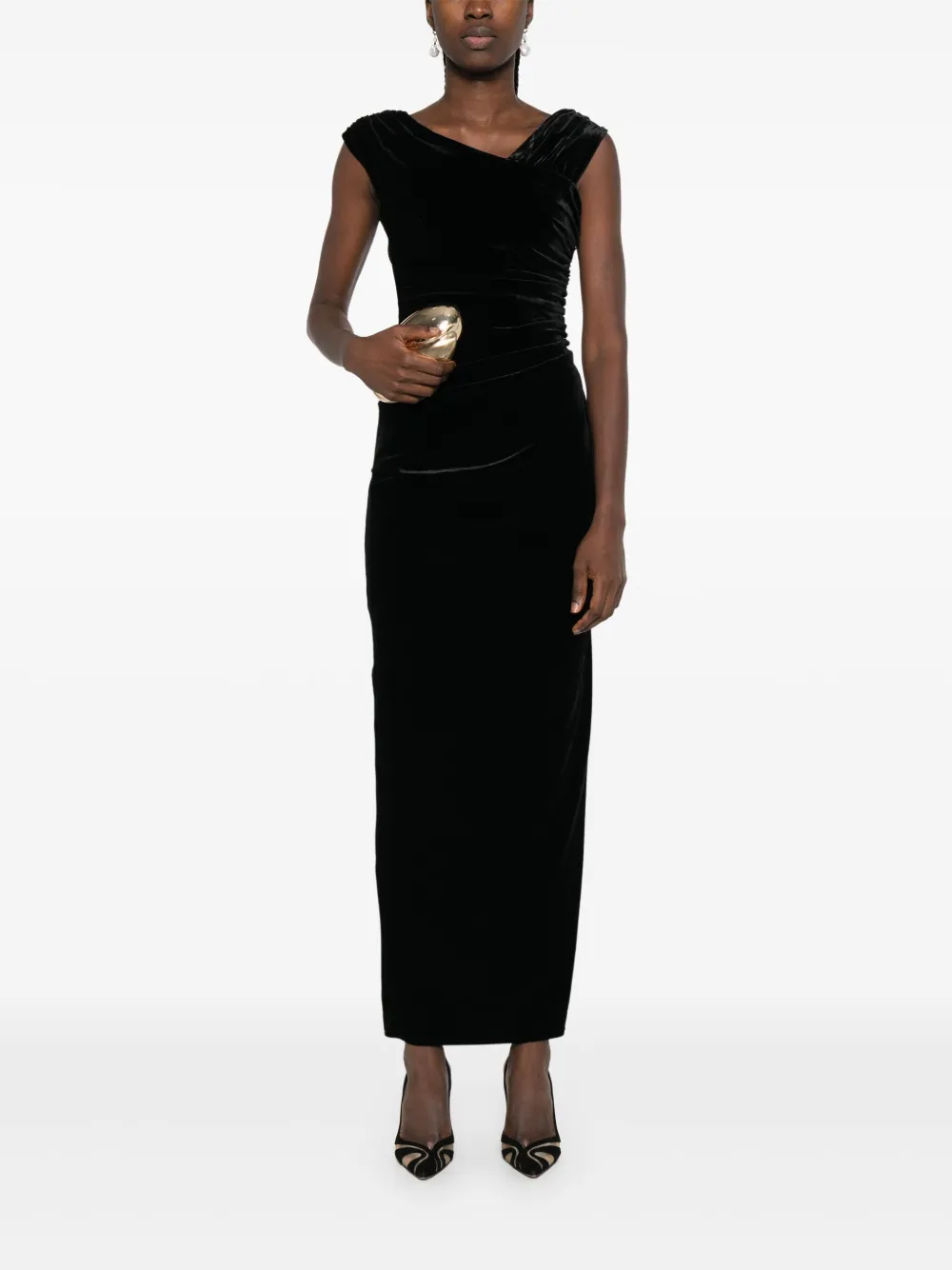 SIR. Ettore draped velvet dress | Evening Dresses | Image 2
