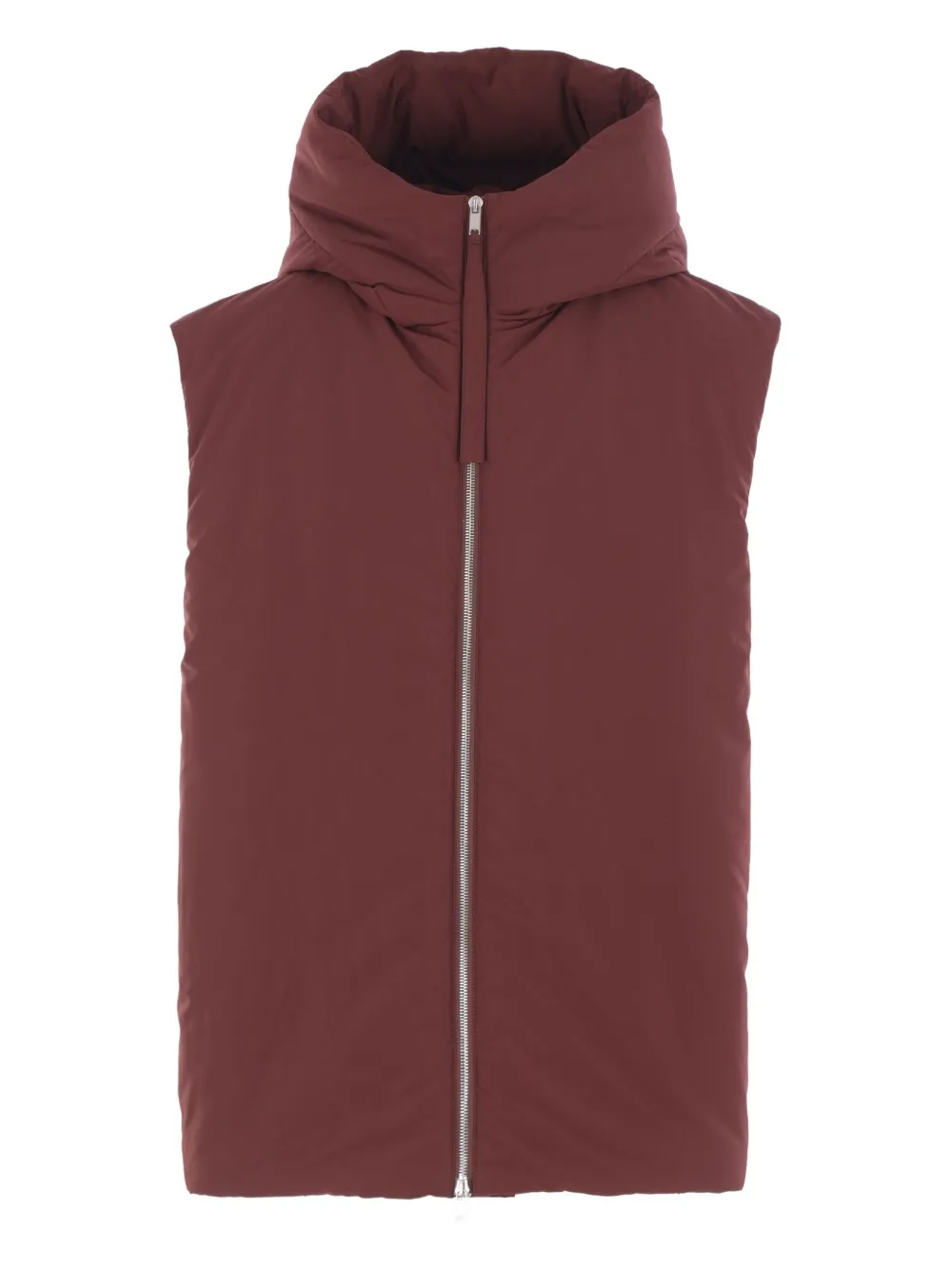 Jil Sander hooded zip-up gilet | Brown | Image 1