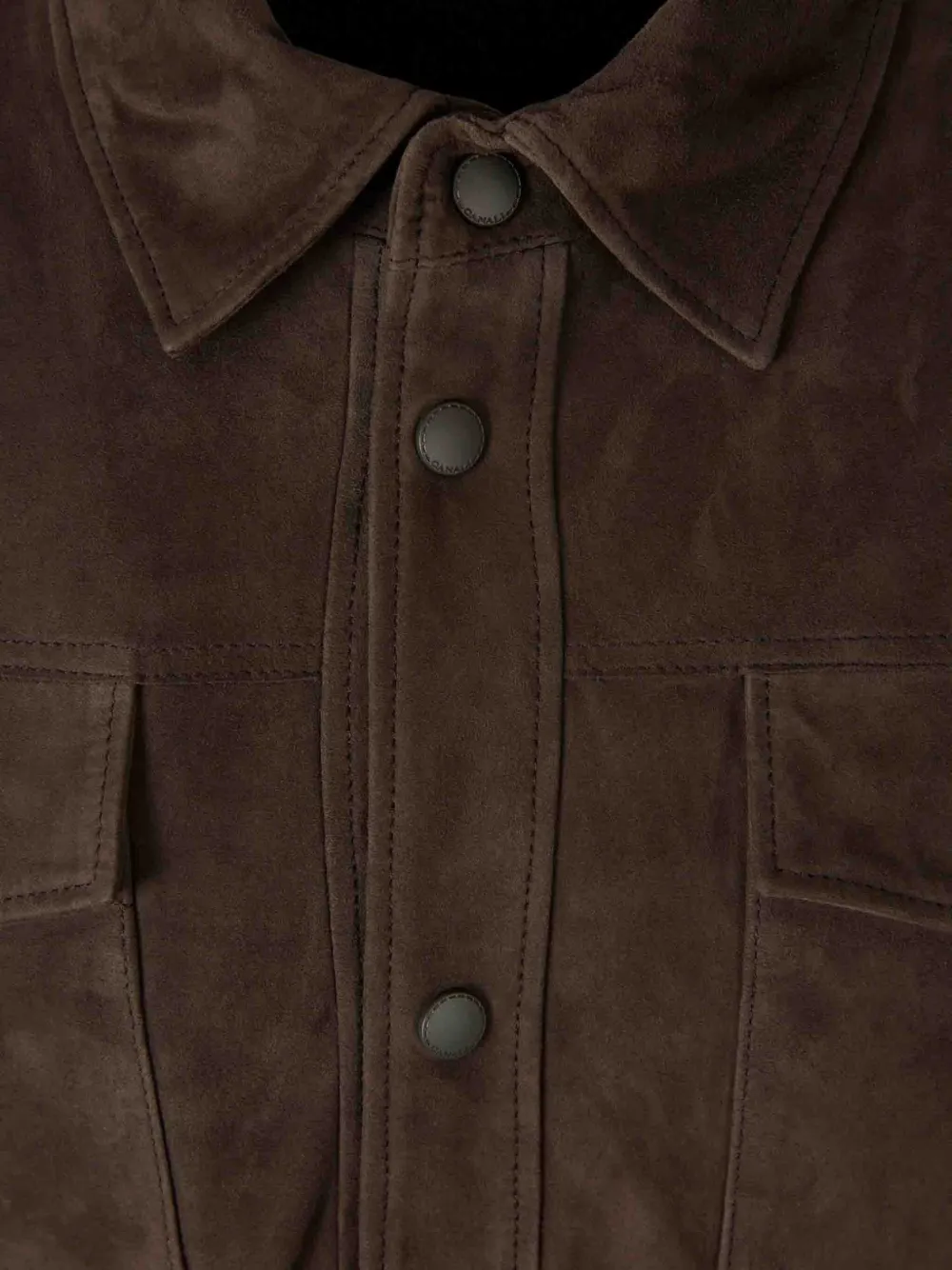 Canali Suède shirtjack met knoopsluiting Bruin