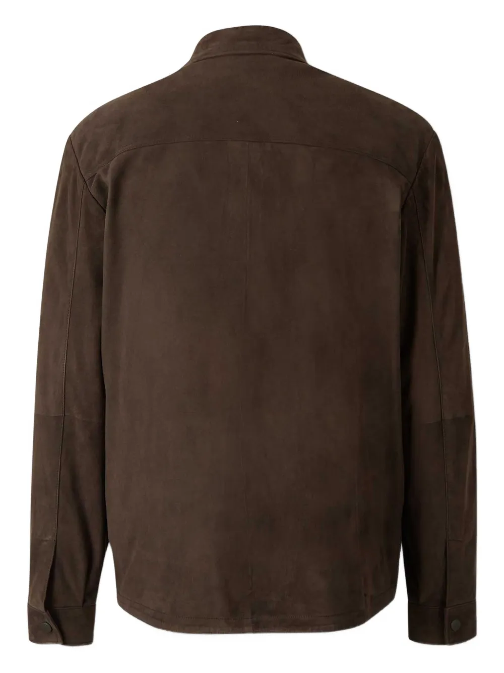 Canali Suède shirtjack met knoopsluiting Bruin