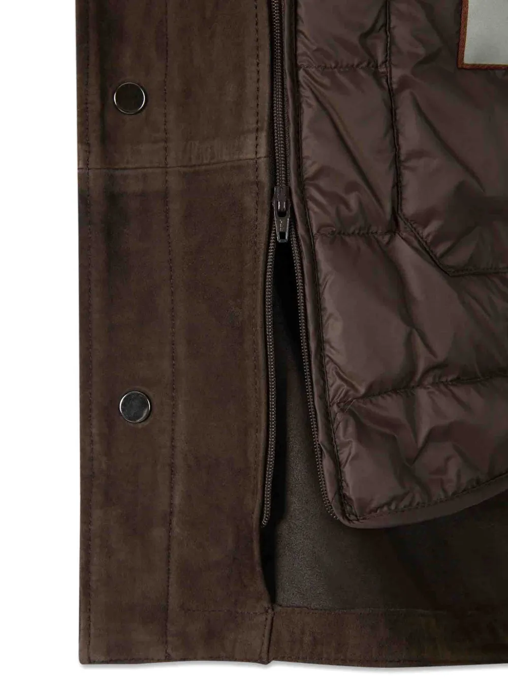 Canali Suède shirtjack met knoopsluiting Bruin