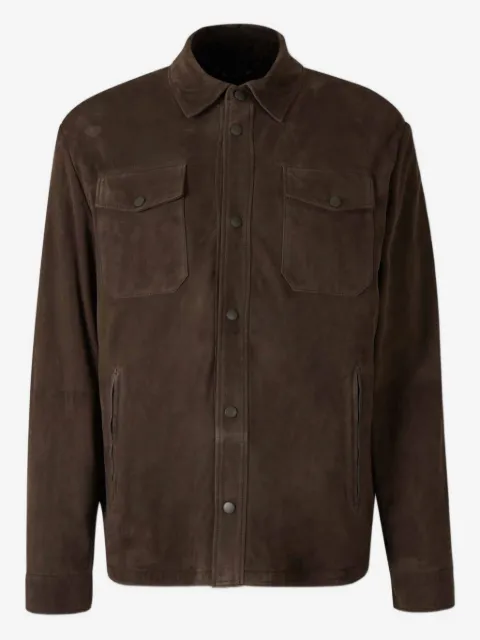 Canali suede button-fastening shirt jacket
