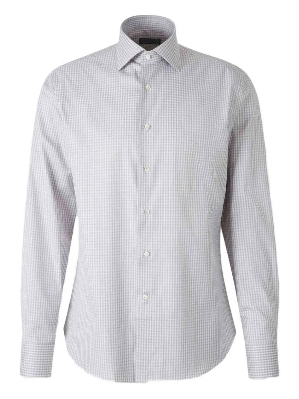 Canali checked long-sleeved shirt Grijs