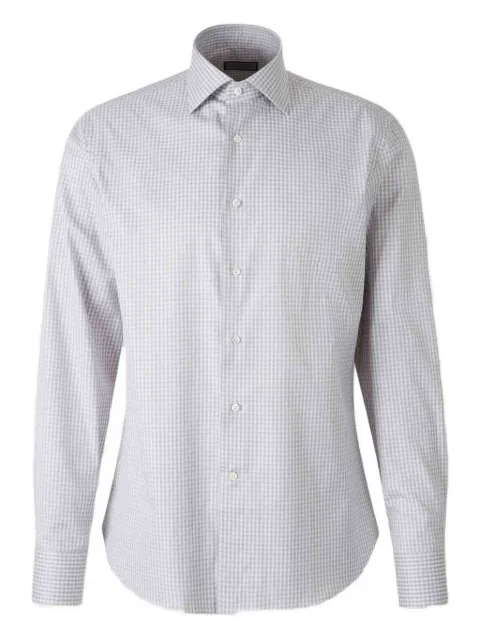 Canali checked long-sleeved shirt