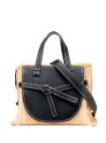 Loewe Pre-Owned 2019 Small Raffia and Leather Gate Top Handle Bag satchel - Brown