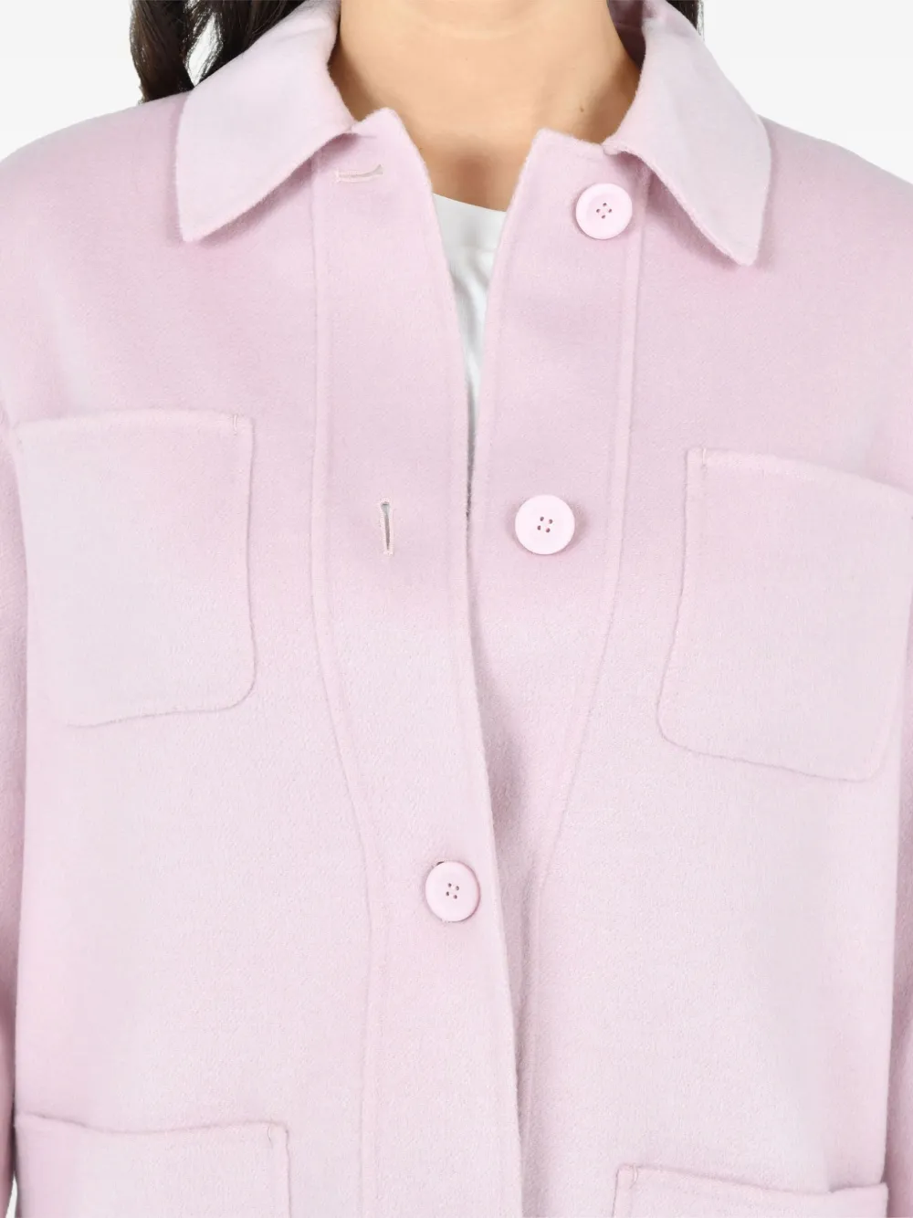 Max Mara Buttoned Pocket Overshirt In Pink