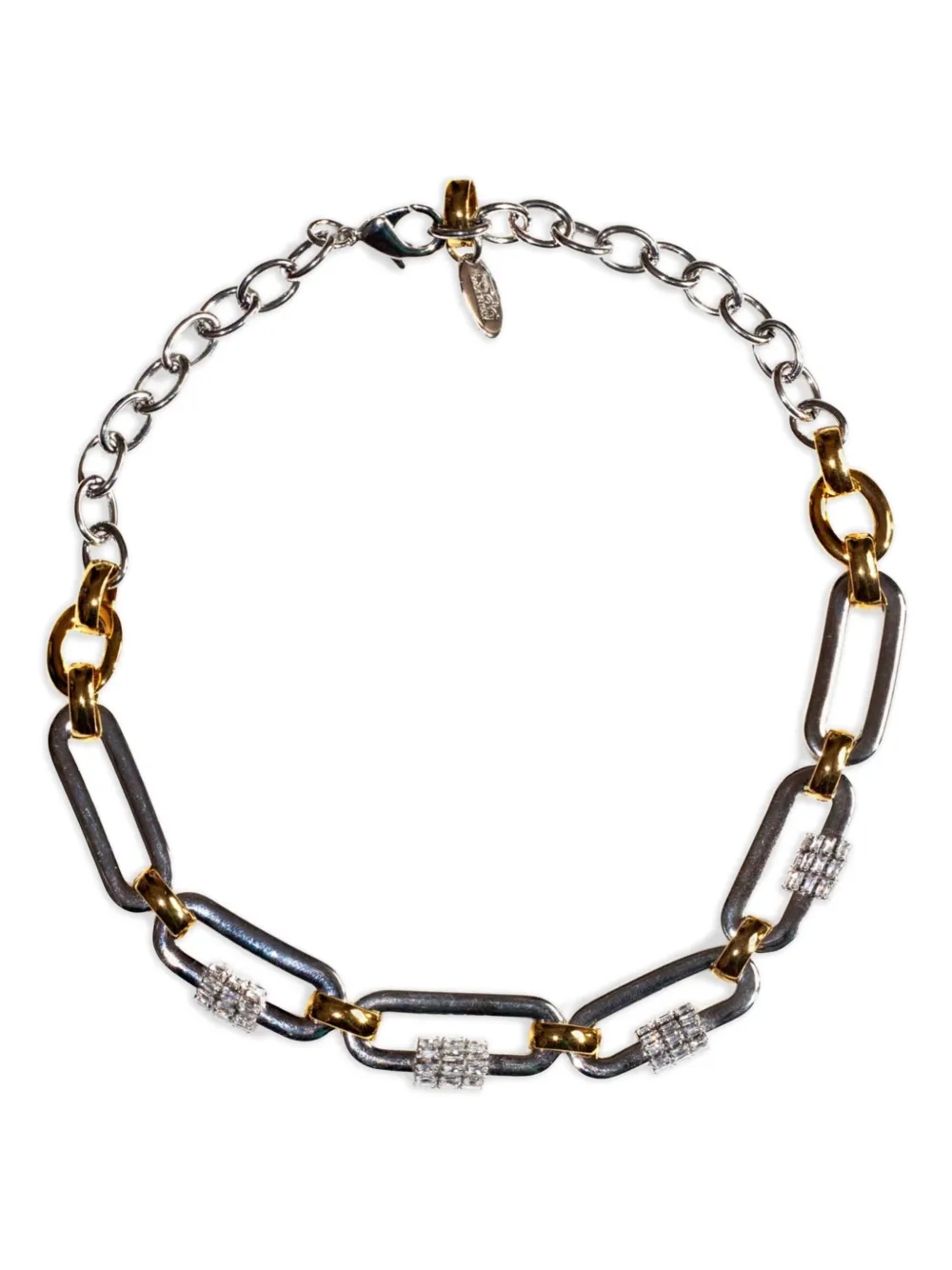 Bijoux rectangle-stone chain necklace