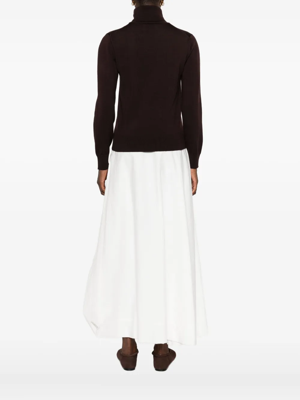 Alpha Studio Turtleneck Merino Sweater In Brown