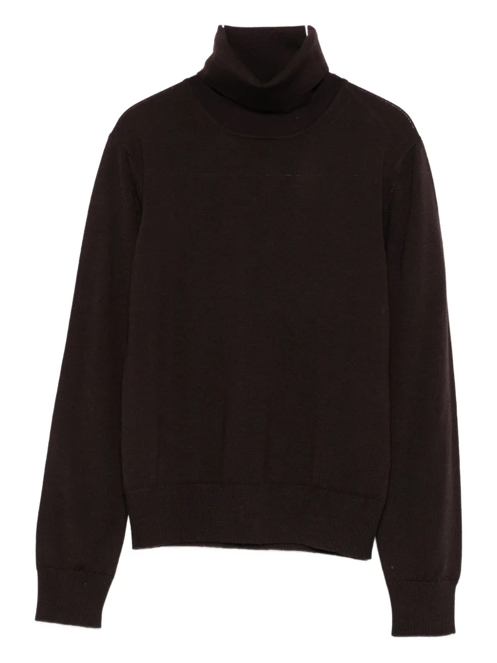 Alpha Studio Turtleneck Merino Sweater In Brown