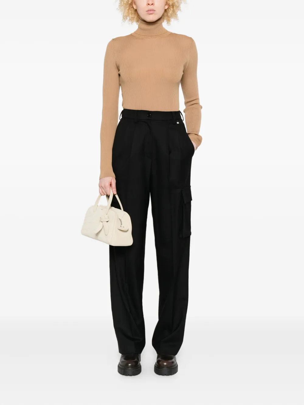 Herno pleated cargo trousers - Zwart