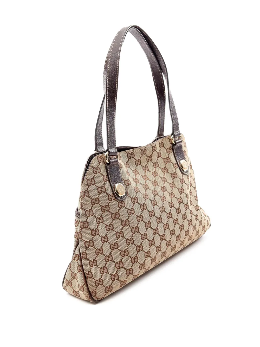Pre-owned Gucci 2000-2015 Gg Canvas Charmy Shoulder Bag In Brown